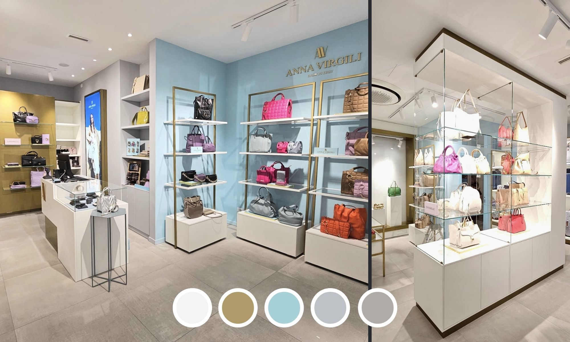 Finiture utilizzate nel progetto dello store Anna Virgili