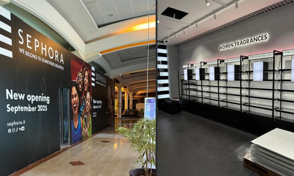 Cesata di cantiere dello store Sephora